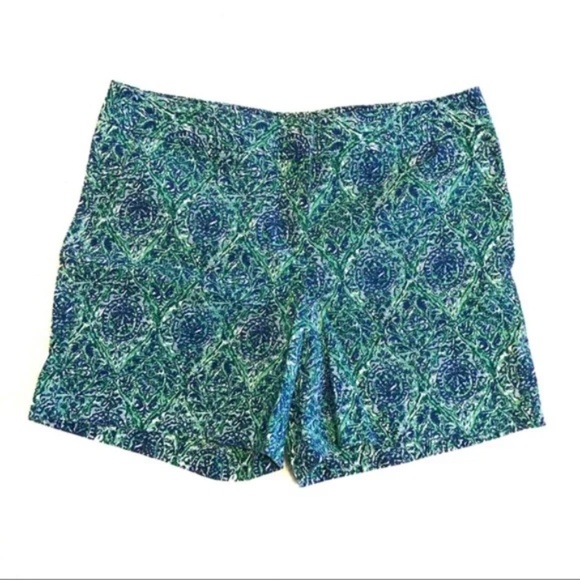 Talbots Pants - Talbots Blue Green Patterned Shorts